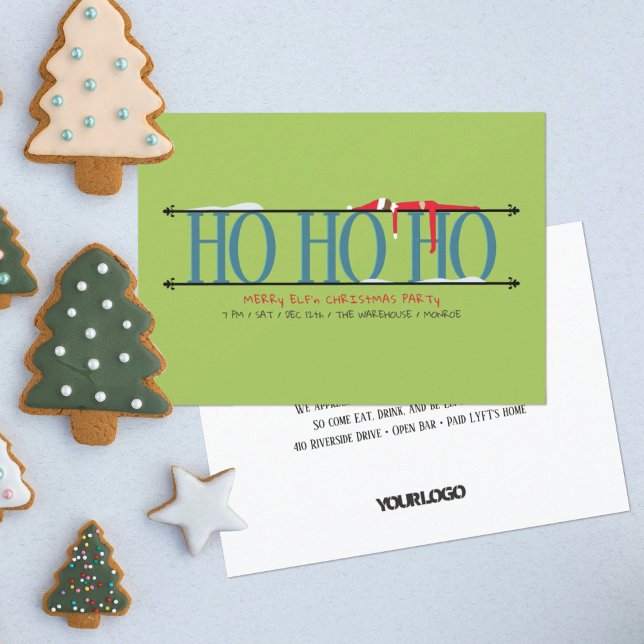 Convite Festa de Natal do Teal & Green Elf Shenanigans (Criador carregado)