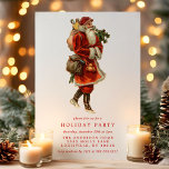 Convite Festa de Natal do Vintage Old World Santa Claus<br><div class="desc">Vintage Vidage,  Vídeo do Velho Mundo Feriado do Pai Natal. Este belo design apresenta Papais noeis retrorreflectores fazendo um casaco. Personalize este design de feriado personalizado com os detalhes do seu próprio partido. Perfeito para um janto de Natal da família ou para uma festa de feriado corporativo!</div>