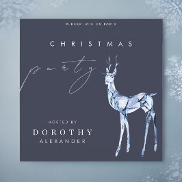 Convite Festa de Natal do Watercolor Modern Crystal Reinde