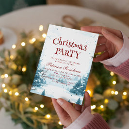 Convite Festa de Natal do Winter Snow Scenery