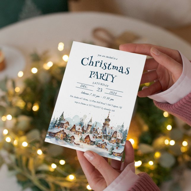 Convite Festa de Natal do Winter Village Scenery (Criador carregado)