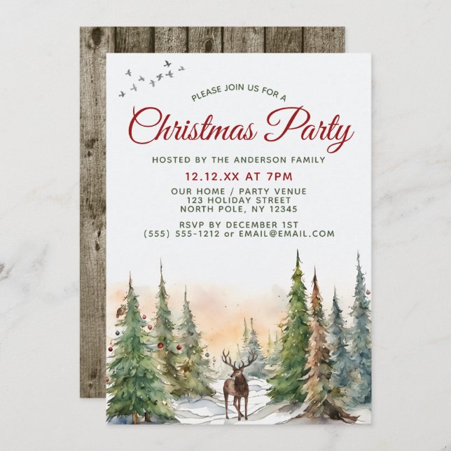 Convite Festa de Natal dos Animais Florestais (Frente/Verso)