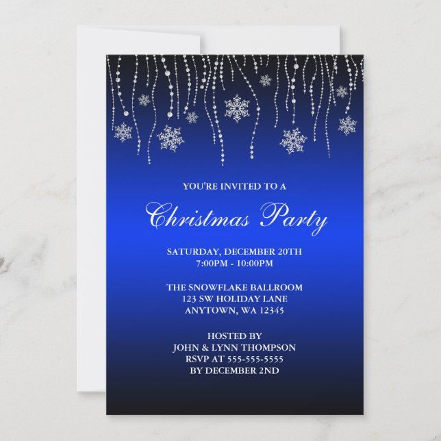 Convite Festa de Natal dos flocos de neve da faísca do (Frente)