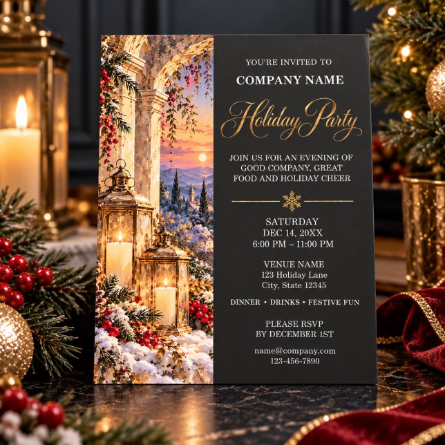 Convite Festa de Natal dos Funcionários com Lanterna Ilumi (Criador carregado)