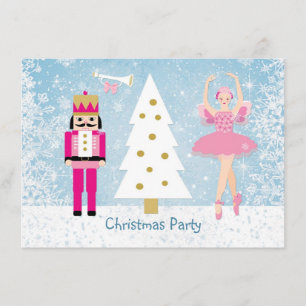 Convite Festa de Natal dos miúdos - árvore, bailarina,