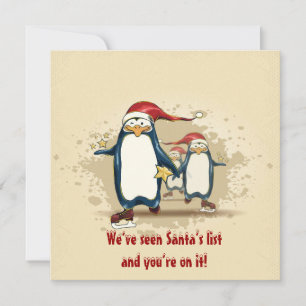 Convite Festa de Natal dos Pinguins de Patinação de Nata