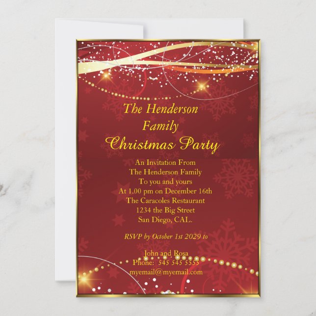 Convite Festa de Natal Dourada (Frente)
