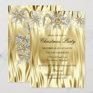 Convite Festa de Natal Dourada Silver Winter Wonderland
