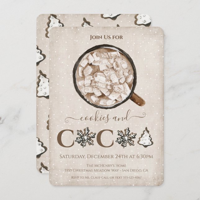 Convite Festa de Natal e Férias de Cacau (Frente/Verso)