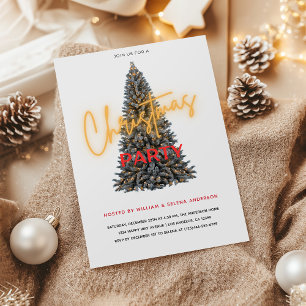 Convite Festa de Natal Elegante com Árvore Festiva