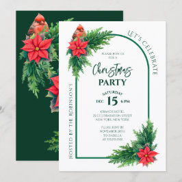 Convite Festa de Natal Elegante com Verdura de Férias