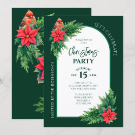 Convite Festa de Natal Elegante com Verdura de Férias