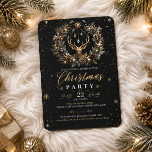 Convite Festa de Natal Elegante de Rena de Férias