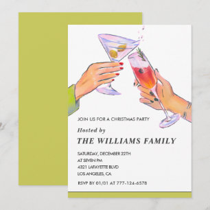 Convite Festa de Natal Elegante Festa de Cocktail