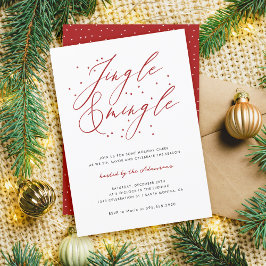 Convite Festa de Natal Elegante Red Jingle e Mingle