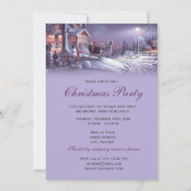 Festa de Natal elegante roxo vintage
