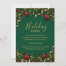 Festa de Natal Elegante Verde Dourado 