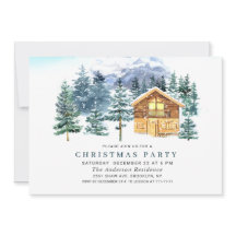 Festa de Natal em Árvore de Pinheiros com Aquarela