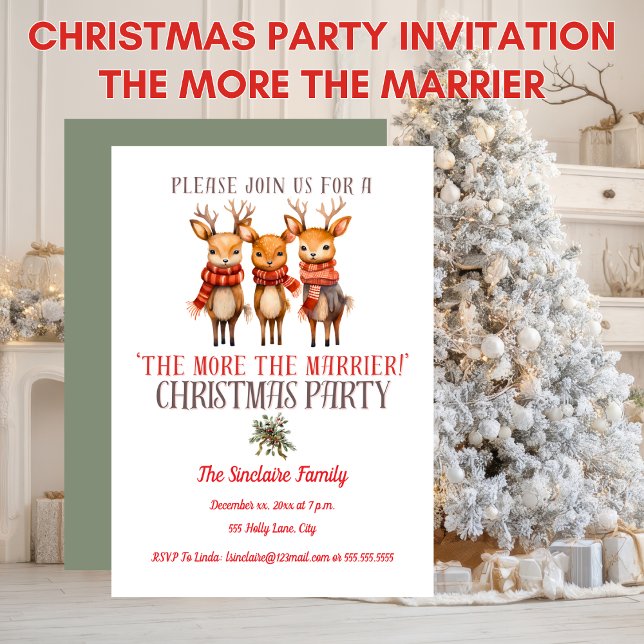 Convite Festa de Natal em Casa Quanto Mais Melhor (Christmas Party At Home The More The Marrier Invitation)