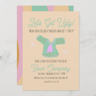 Convite Festa de Natal em Groovy, evento de suéter feio