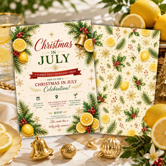 Convite Festa de Natal em Julho com Citrinos (Criador carregado)