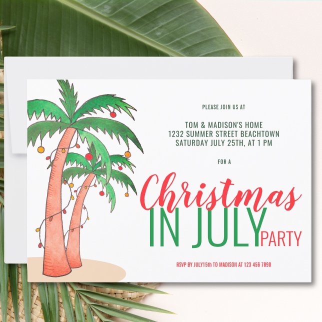 Convite Festa de Natal em Julho de Verão (Criador carregado)