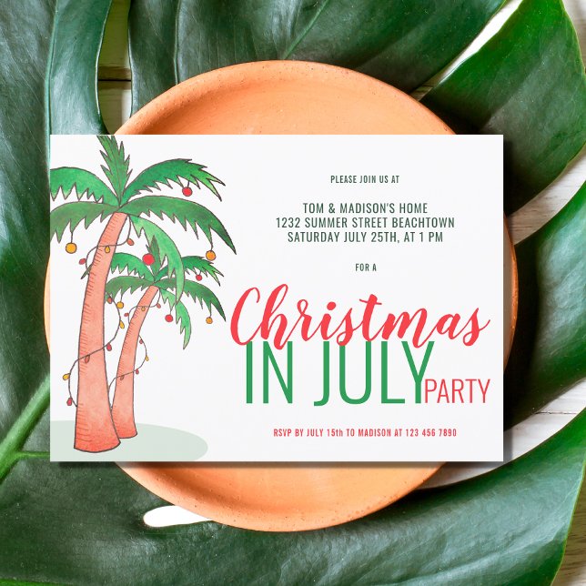 Convite Festa de Natal em Julho de Verão (Criador carregado)