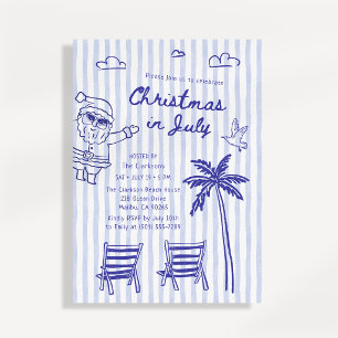 Convite Festa de Natal em Julho do Papai Noel na Praia