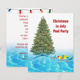 Convite Festa de Natal em Julho na Piscina