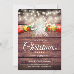 Convite Festa de Natal em Madeira Rústica