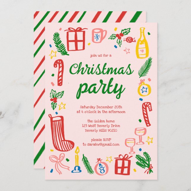 Convite Festa de Natal em Whimssic - Personalizada (Frente/Verso)