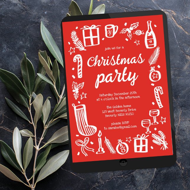 Convite Festa de Natal em Whimssic - Personalizada (Whimsical Christmas Holiday Party Cute Custom Invitation
Digital DOwnload evite)