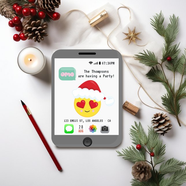 Convite Festa de Natal Emoji (Emoji Christmas)