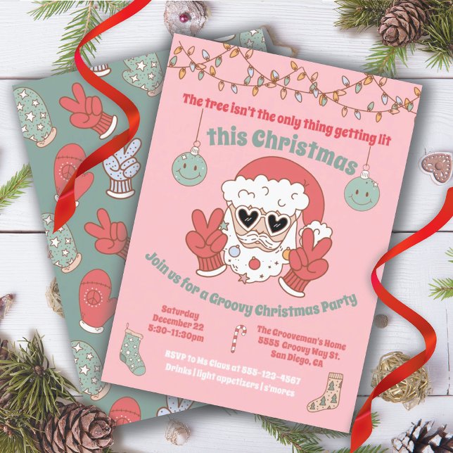 Convite Festa de Natal Engraçado, Papais noeis de Lit (Criador carregado)