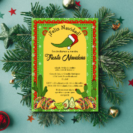 Convite Festa de Natal Espanhola Navideña Pimenta Jalapeño
