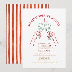 Convite Festa de Natal Espírito Brilhante Feito à Mão