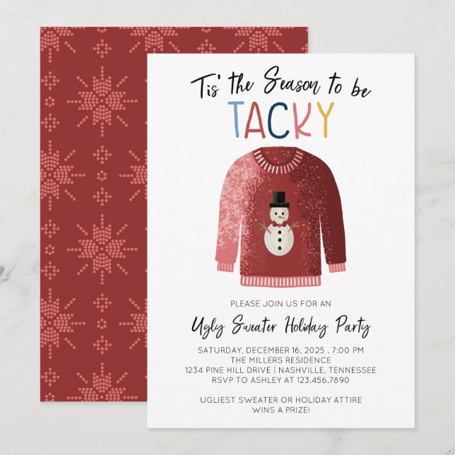 Convite Festa de Natal Feia (Frente/Verso)