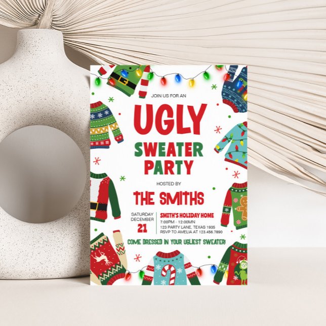 Convite Festa de Natal Feia (Ugly Sweater Christmas Party Invitation)