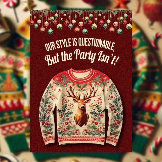 Convite Festa de Natal Feia (Join us for holiday fun! Wear your ugliest sweater at your favorite holiday party!)