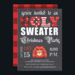 Convite Festa de Natal Feia, Festa de Natal, Chalkboard Re<br><div class="desc">Festa de Natal Feia,  design de Convite Vermelho de Chalkboard. Mais produtos similares podem ser encontrados em Convites de festas de Natal. Se tiver alguma dúvida,  sinta-se à vontade para me contactar.</div>