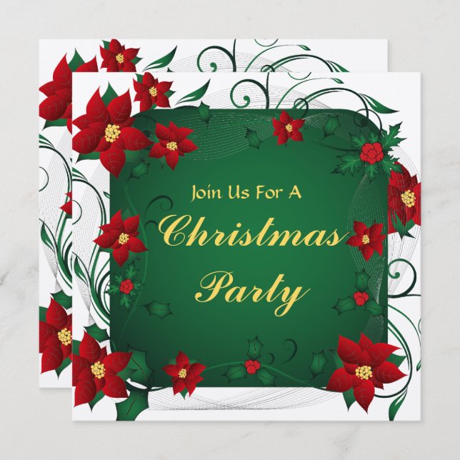 Convite Festa de Natal Feliz (Frente/Verso)