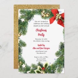 Convite Festa de Natal feliz com a vegetação de Natal