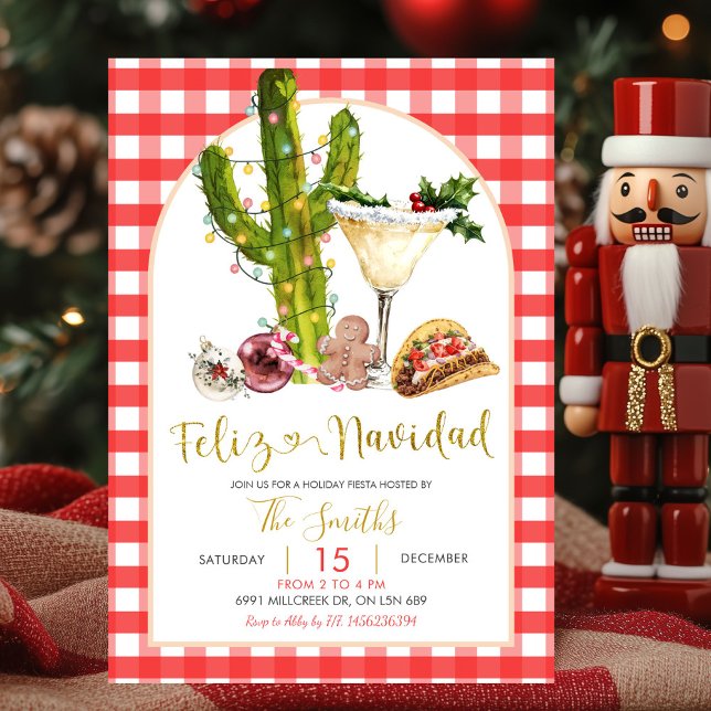 Convite Festa de Natal Feliz Navidad Mexicana de Ginga Ver (Criador carregado)