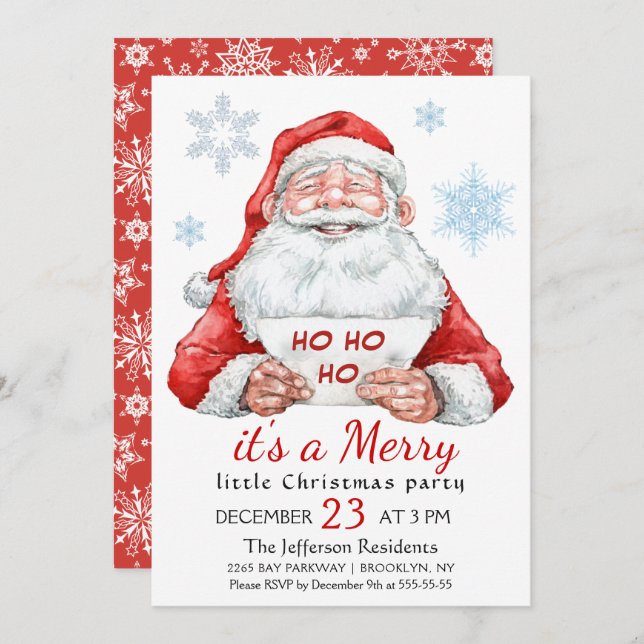 Convite Festa de Natal Feliz Papai Noel (Frente/Verso)