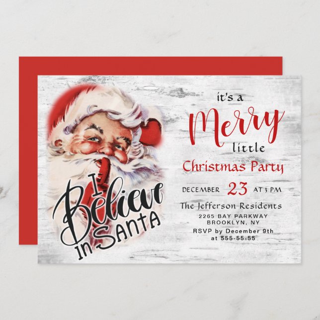 Convite Festa de Natal Feliz Papai Noel (Frente/Verso)