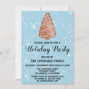 Convite Festa de Natal Feriado Feriado de Árvore Neve Azu