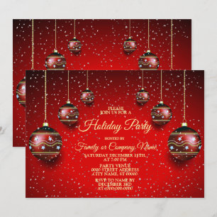 Convite Festa de Natal - Feriados Vermelhos de inverno Ele