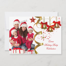 Convite Festa de Natal Férias de Natal Dourado no Natal do