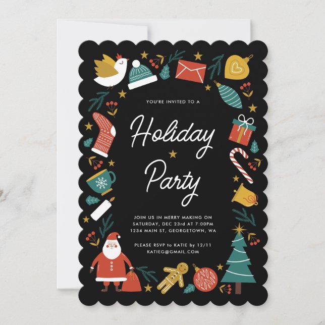 Convite Festa de Natal Festiva (Frente)