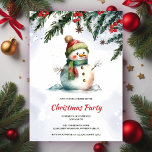 Convite Festa de Natal Festiva Cute Snowman<br><div class="desc">Convite de festas de Natal com Aquarela. Este design delicioso apresenta um adorável boneco de neve,  vestindo um chapéu e um cachecol acolhedor,  cercado por decorações festivas. A expressão alegre e as cores vibrantes dão o tom perfeito para uma festa alegre.</div>